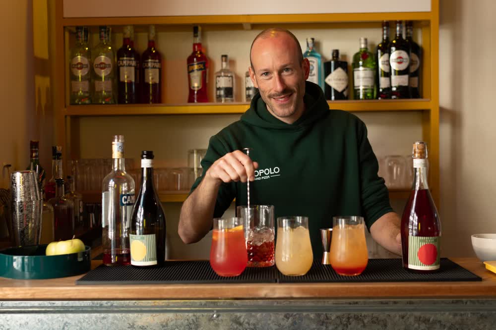 Drinks being made behind the bar